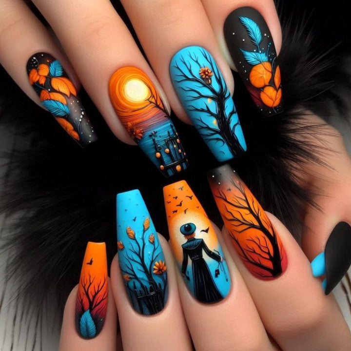 Artistic Halloween-Themed Nail Art Extensions Bowlift