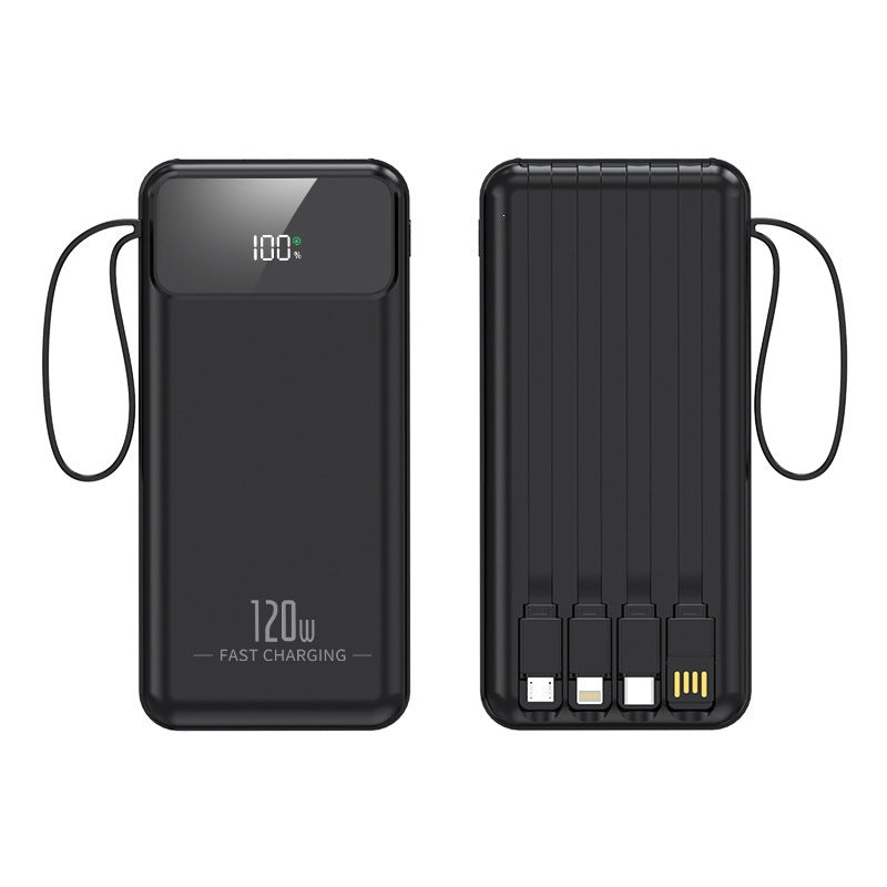 Powerbank with integrated multifunctional charging cables and digital display Bowlift