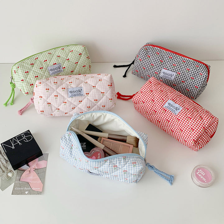 Quilted Cherry Print Pencil Case Bowlift