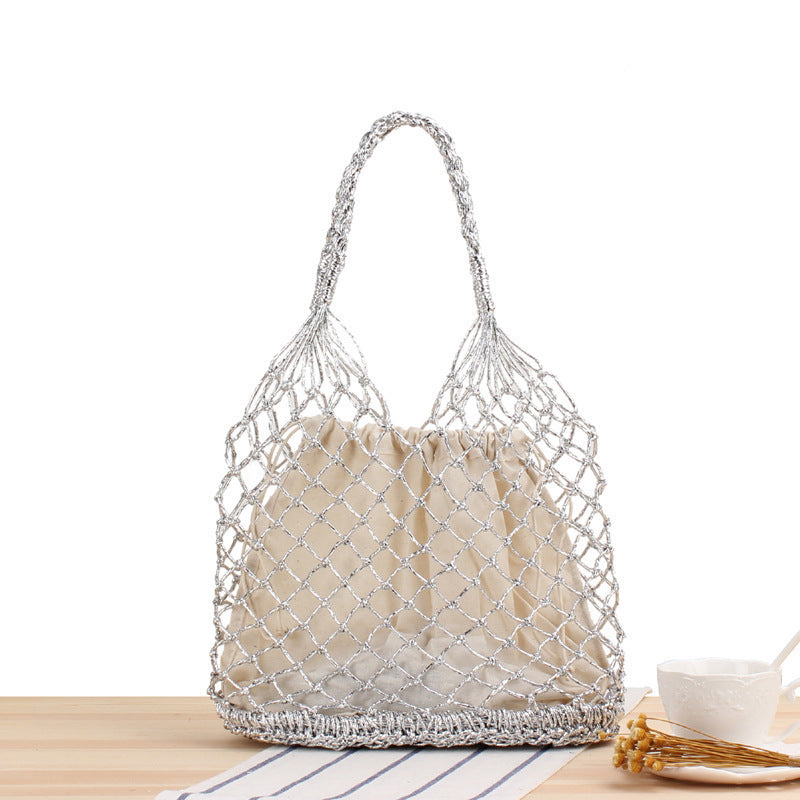 Creative mesh handbag with inner pouch Bowlift