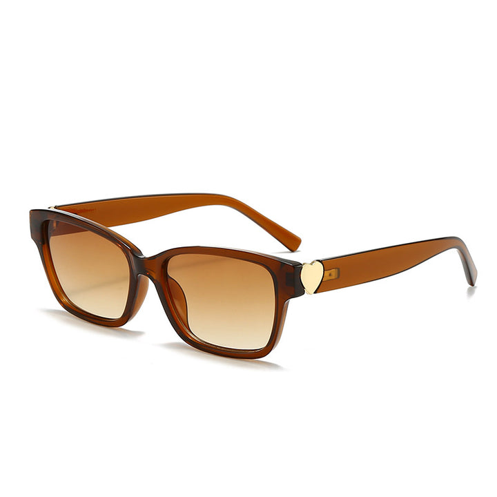 Women's fashionable square sunglasses with heart accents Bowlift