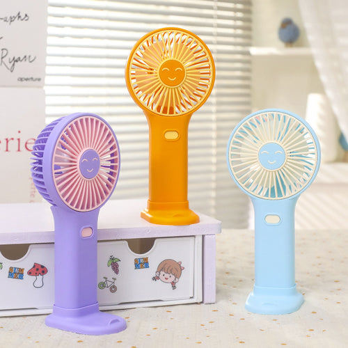 Ladies portable USB hand fan with innovative smiling design Bowlift