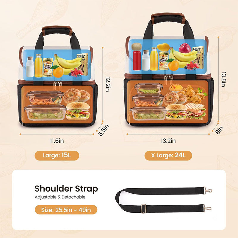 Insulated Multi-Compartment Lunch Carrier Bowlift