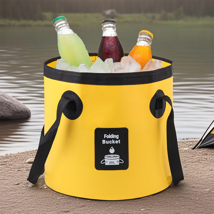 Ladies collapsible water container with sturdy carrying handle Bowlift