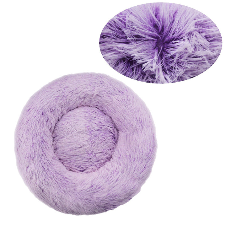Round Fuzzy Dog Bed