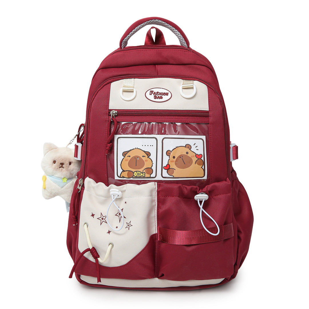 Cartoon Character Print School Backpack Bowlift