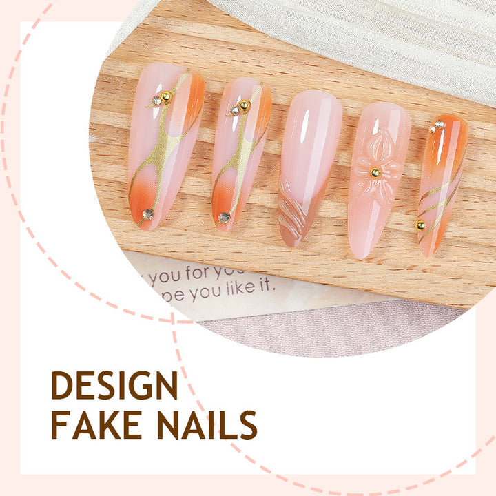 Nail art set with floral designs and glitter accents Bowlift