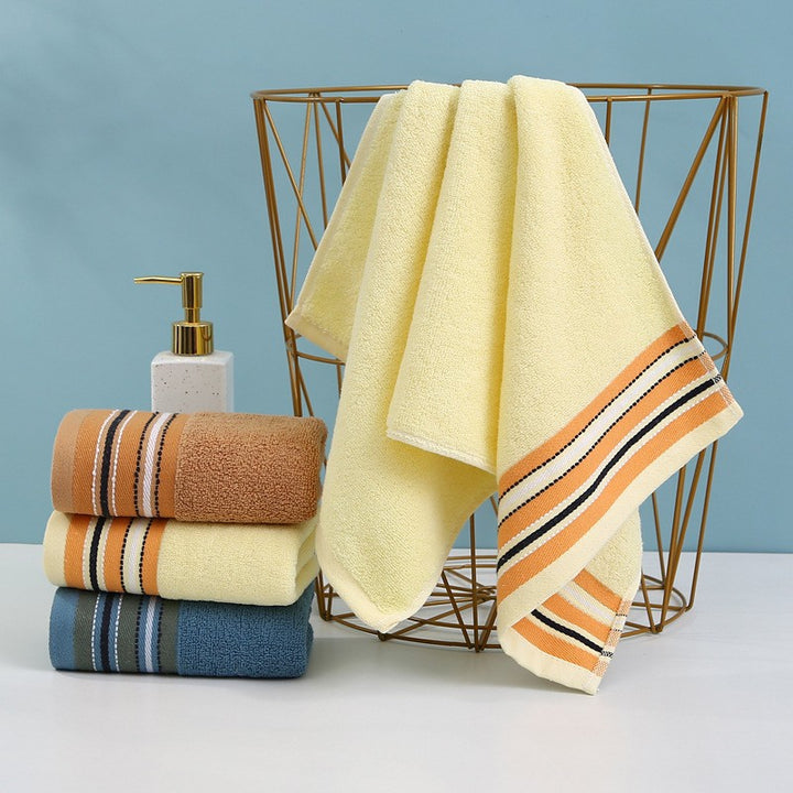 Premium Terry Bath Towel With Elegant Striped Border Bowlift