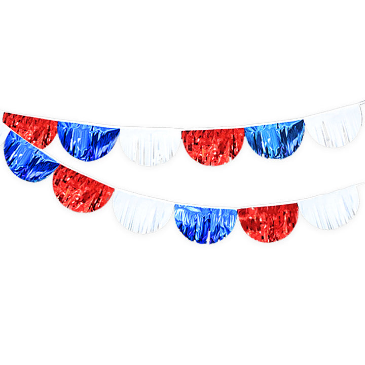 Unisex nan decorative half-circle fringed garland made of metallic foil twelve-piece party decoration with reusable hanging loops Bowlift