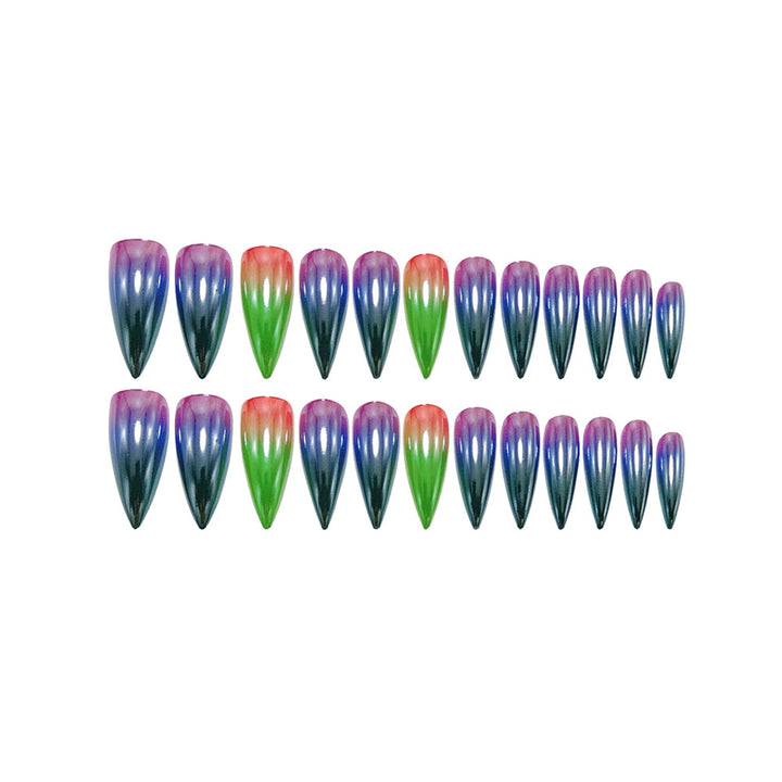 High-shine artificial nails in trendy multicolor design Bowlift