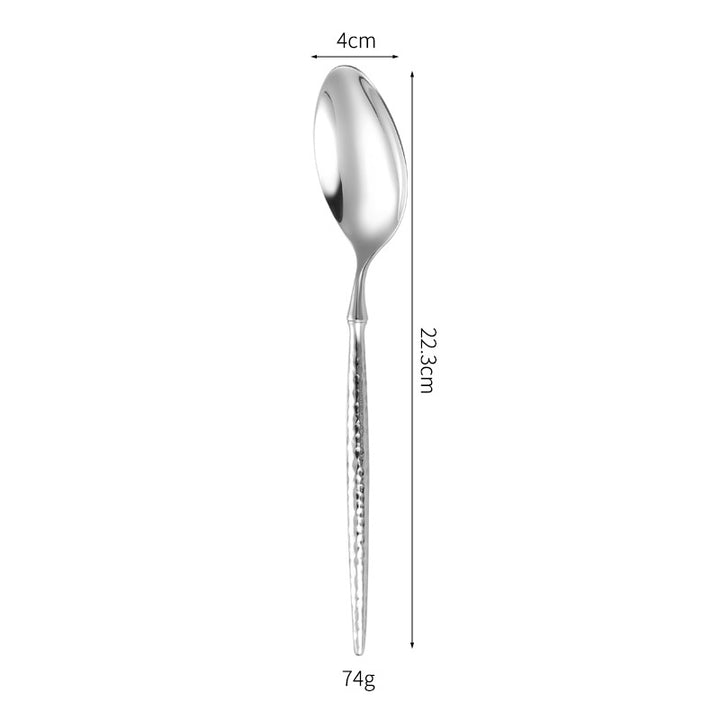 Elegant soup spoon with structured handle Bowlift