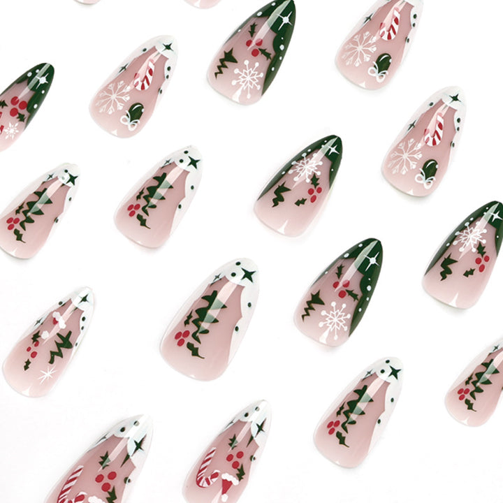 Trendy Christmas Art Gel Nails Bowlift