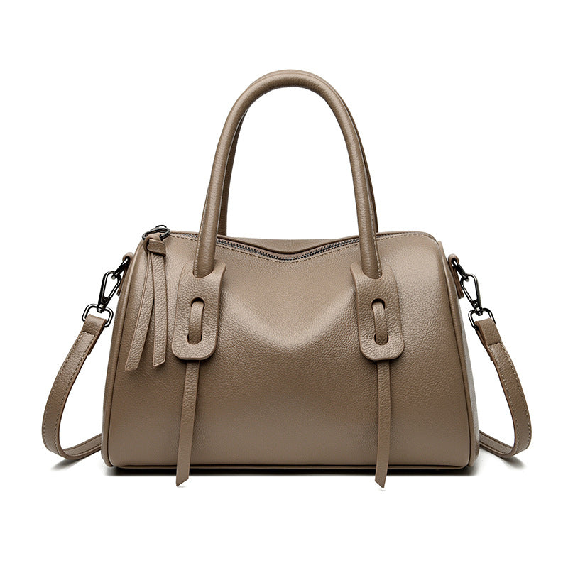 Textured Leather Weekender Bag Bowlift