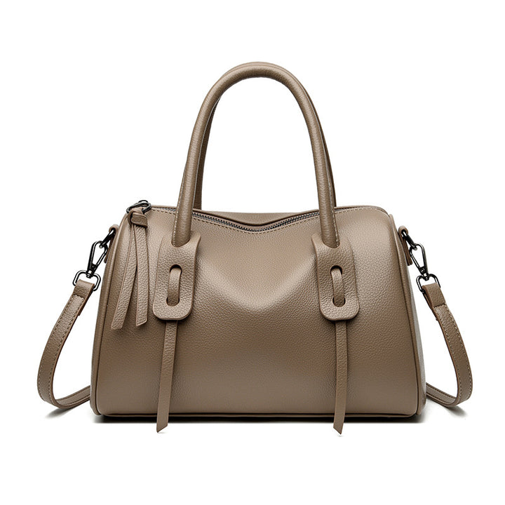 Textured Leather Weekender Bag Bowlift