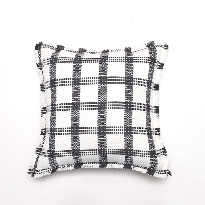 Soft Textured Plaid Decorative Throw Pillow