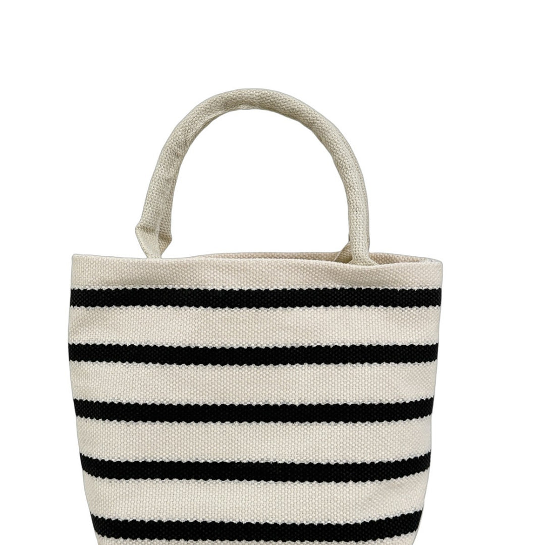 WoStriped Canvas Tote Bag Bowlift