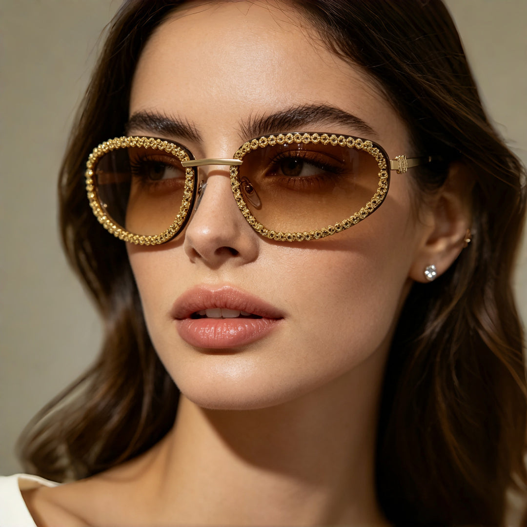 Ladies fashionable sunglasses with sparkling stone embellishment Bowlift