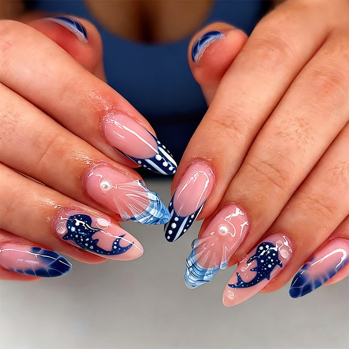Creative Nail Art Set with Maritime Dolphin Design Bowlift