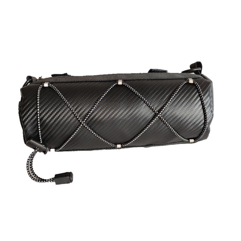 compact medium tubular bicycle handlebar storage bag with reflective bungee and Velcro attachment Bowlift
