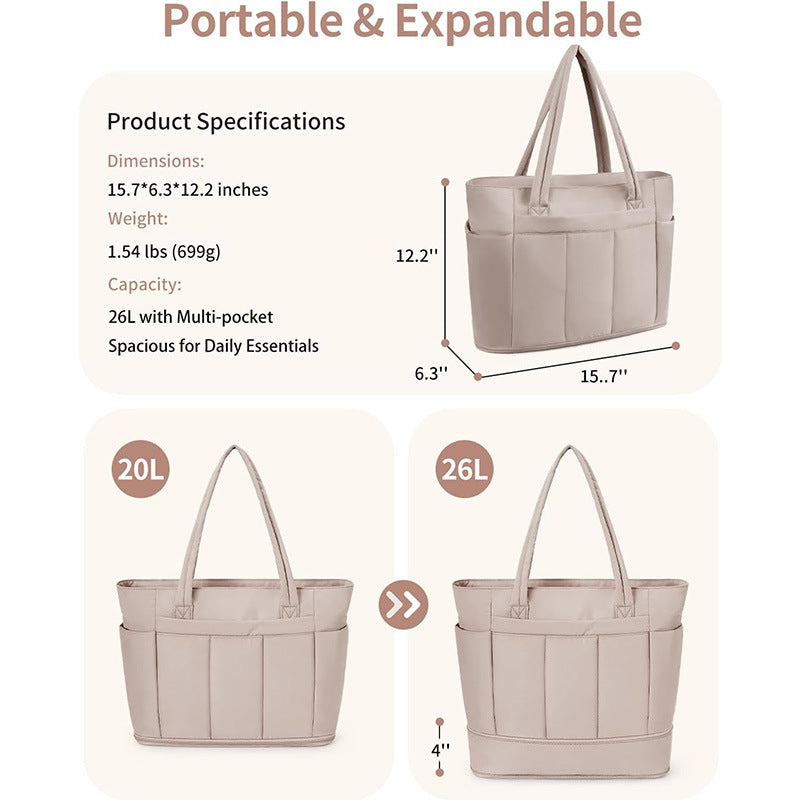 Fashionable and Spacious Tote Bag with Removable Compartments Bowlift