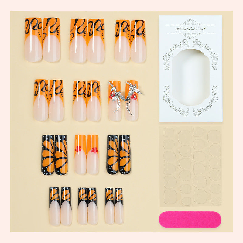 Creative nail set with shimmering floral and geometric designs Bowlift