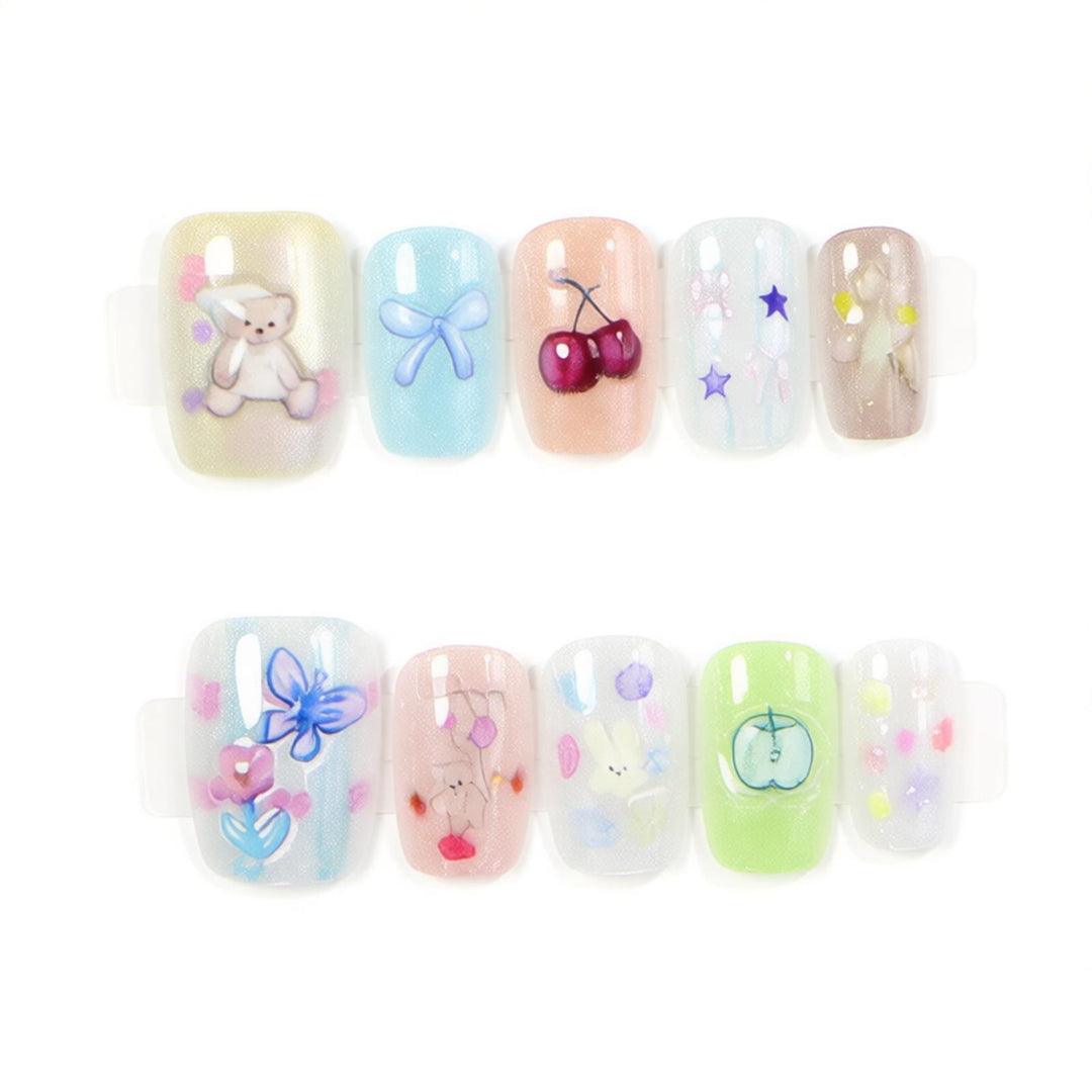 Creative Character-Themed Press-On Nail Art Set Bowlift