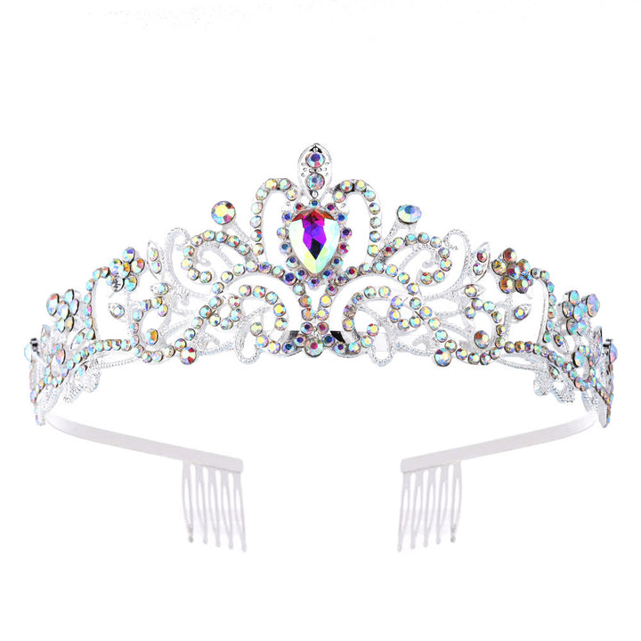 Ladies Sparkling Crystal Tiara with Filigree Design Bowlift
