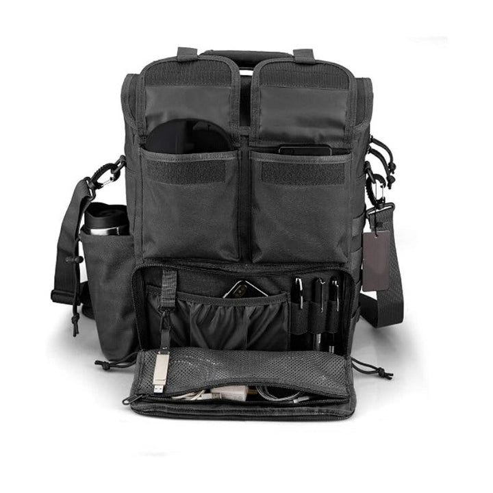 Tactical shoulder backpack with multiple organizer pockets Bowlift