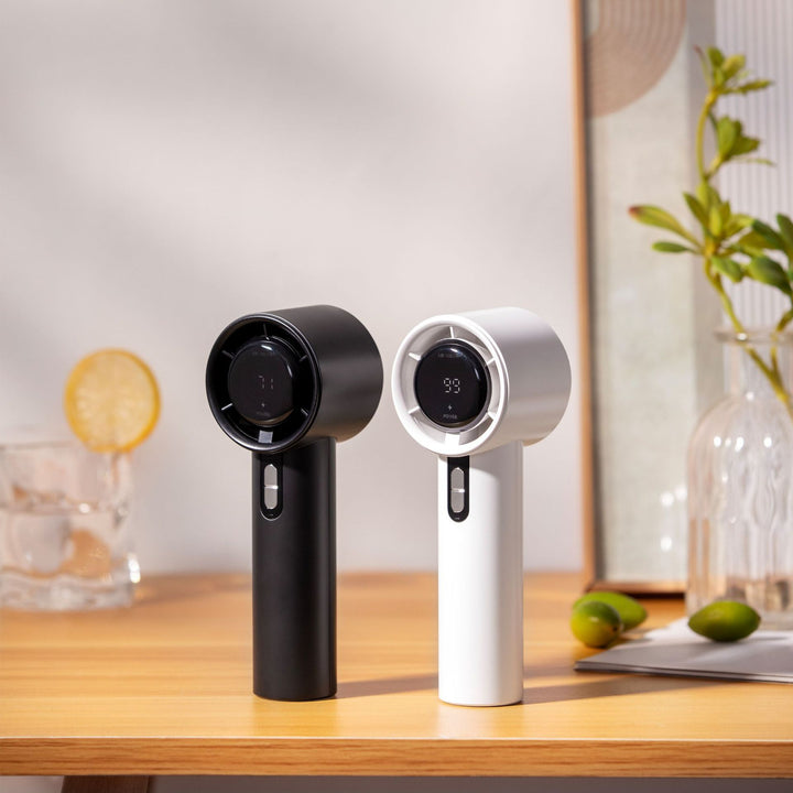 Cooling Multi-Speed Quiet Portable Rechargeable Handheld and Desktop Fan with LED Battery Display Bowlift