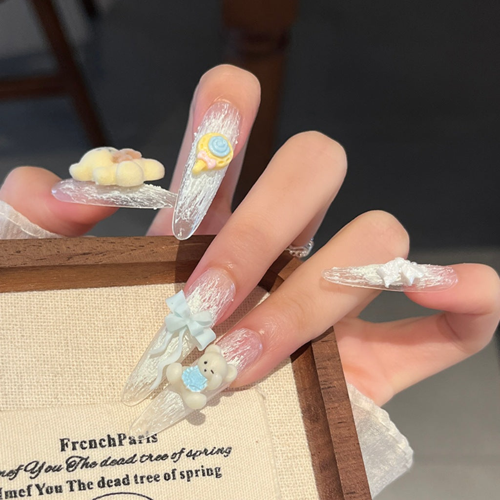 Creative 3D Cartoon-Themed Press-On Nail Art Bowlift
