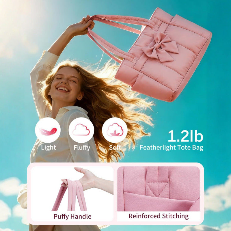 Elegant tote bag with bow design Bowlift