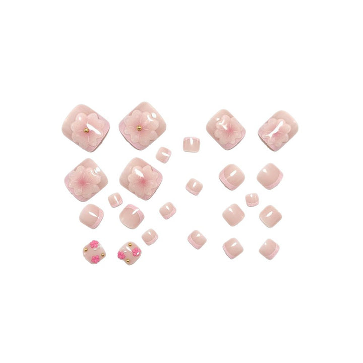 Artful toenail decorations with blooming accents Bowlift