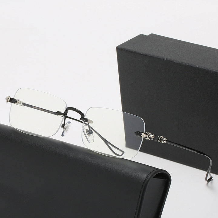 Ladies fashionable correction glasses with elegant square frame and decorated temples Bowlift