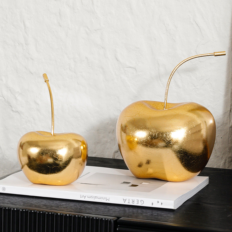 Decorative Gold Apple Sculpture