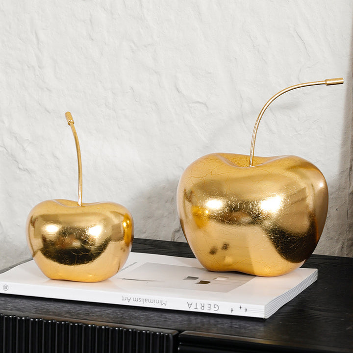 Decorative Gold Apple Sculpture