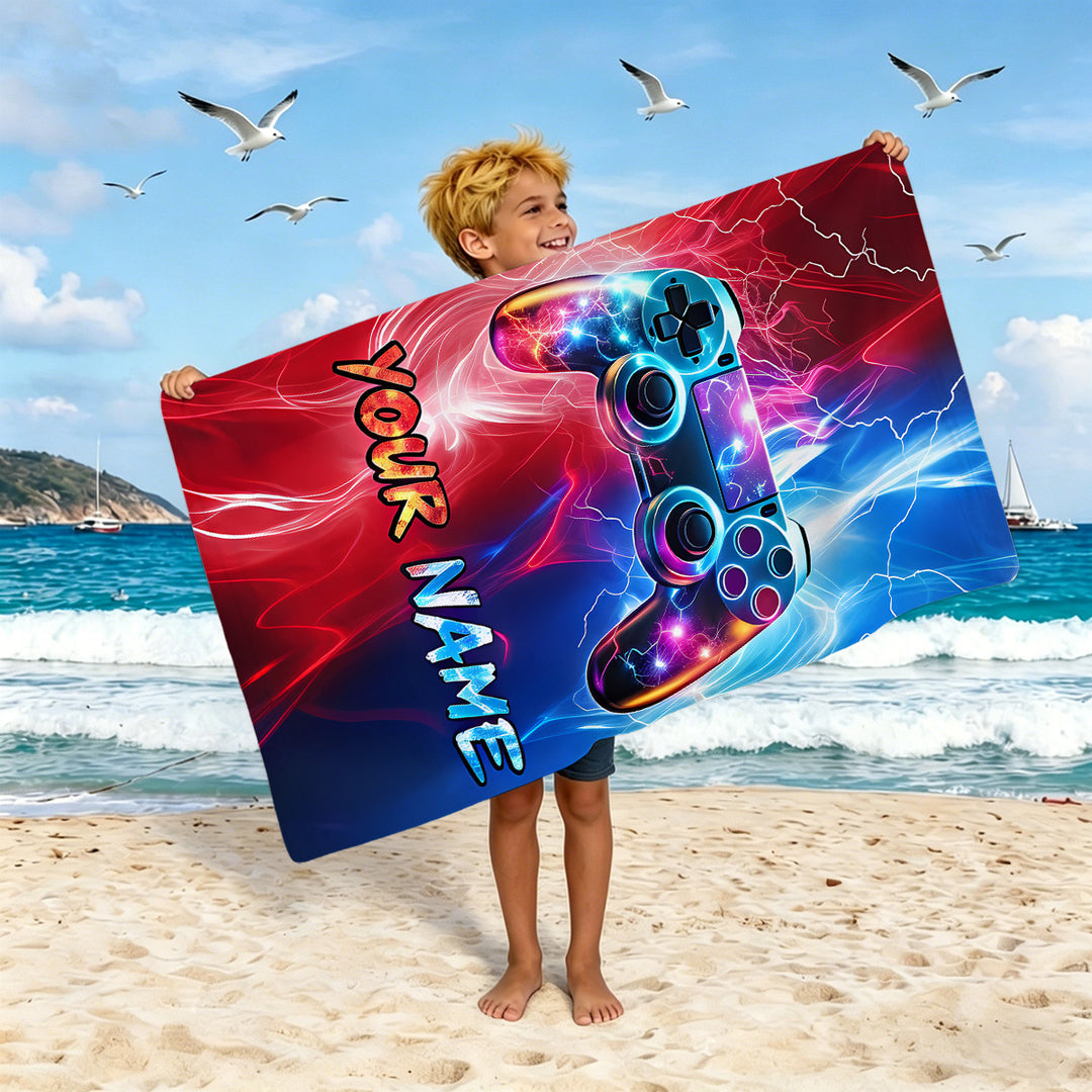 Boys beach towel with game console motif Bowlift