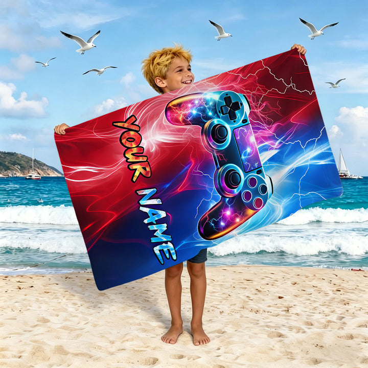 Boys beach towel with game console motif Bowlift