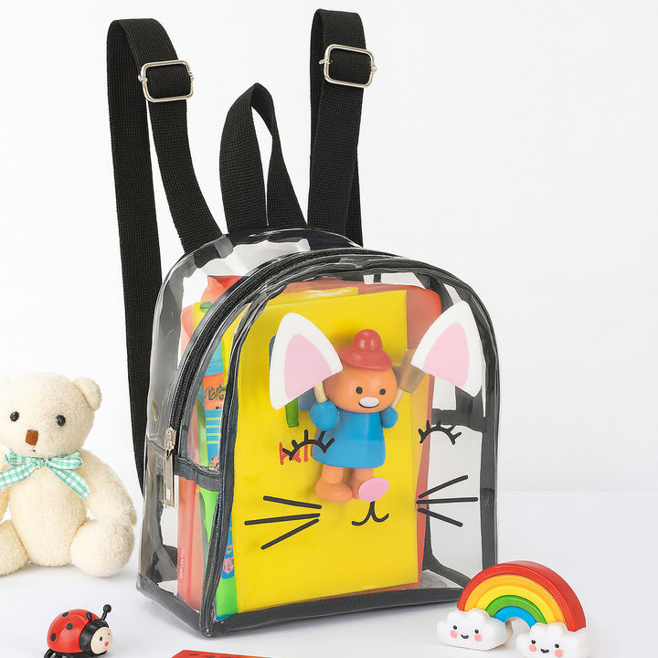Transparent backpack with playful cat design Bowlift