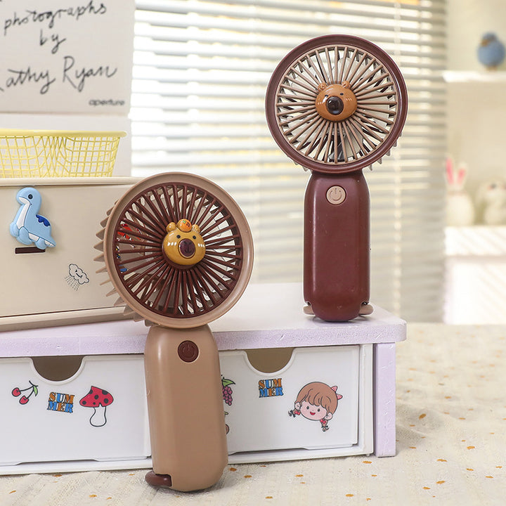 Women Portable Hand Fan with Animal Design Bowlift