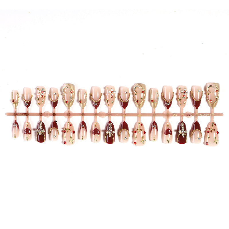 Decorative artificial nail set with elegant embellishments Bowlift