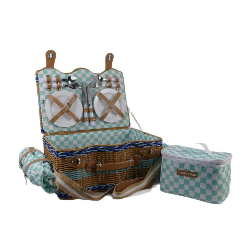 Women's picnic basket with integrated dish set and insulated cooling function Bowlift