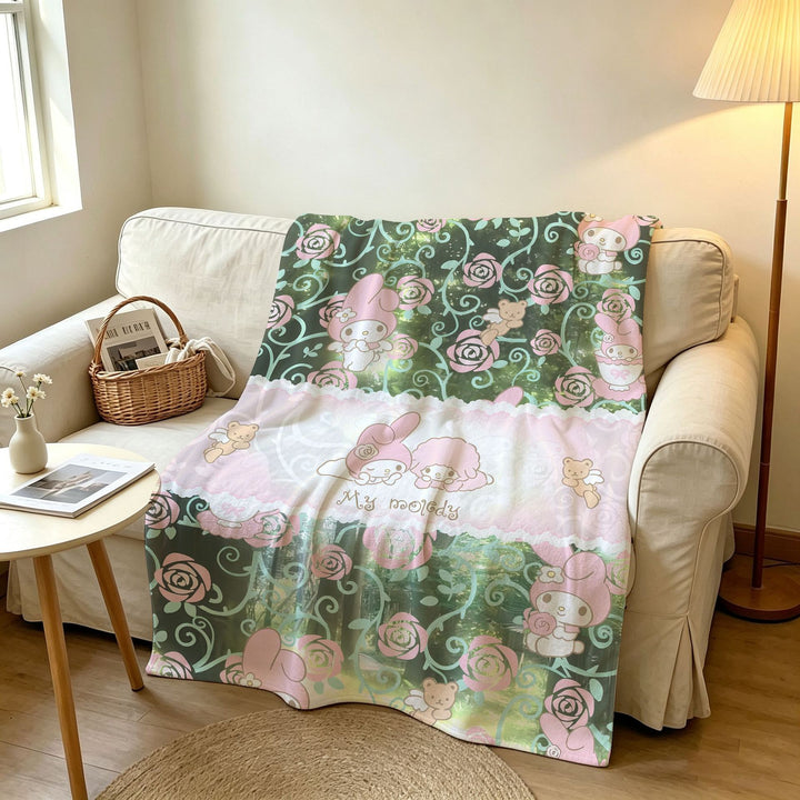 Soft Cartoon-Themed Fleece Throw Blanket