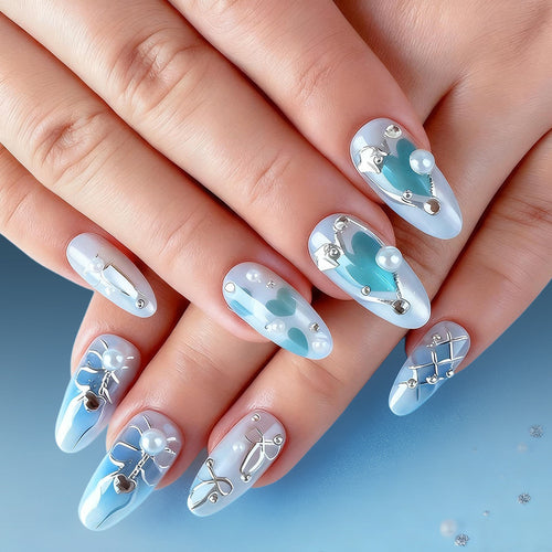 Artistic Crystal-Embellished Nail Art Set Bowlift