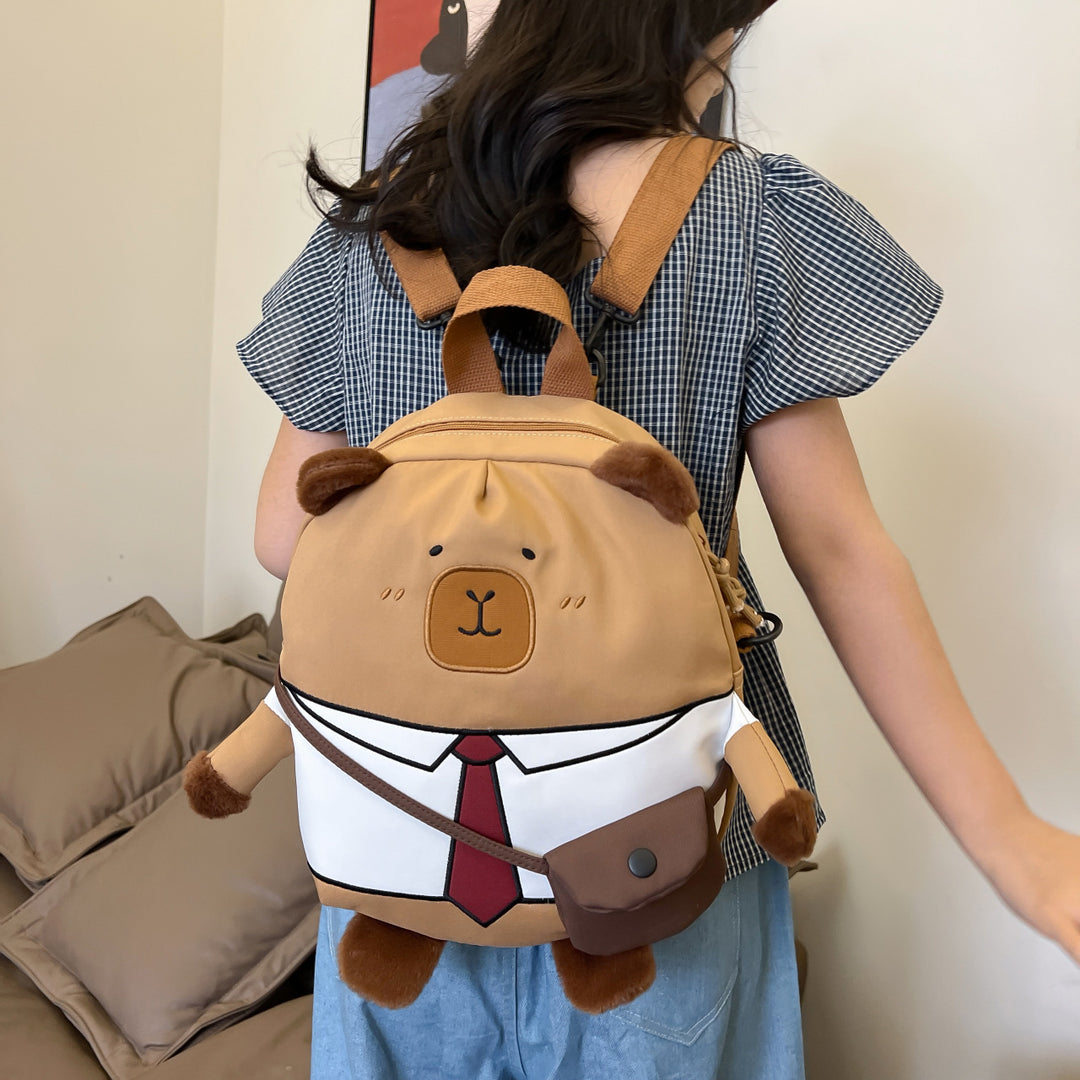 Plush backpack with funny bear design Bowlift