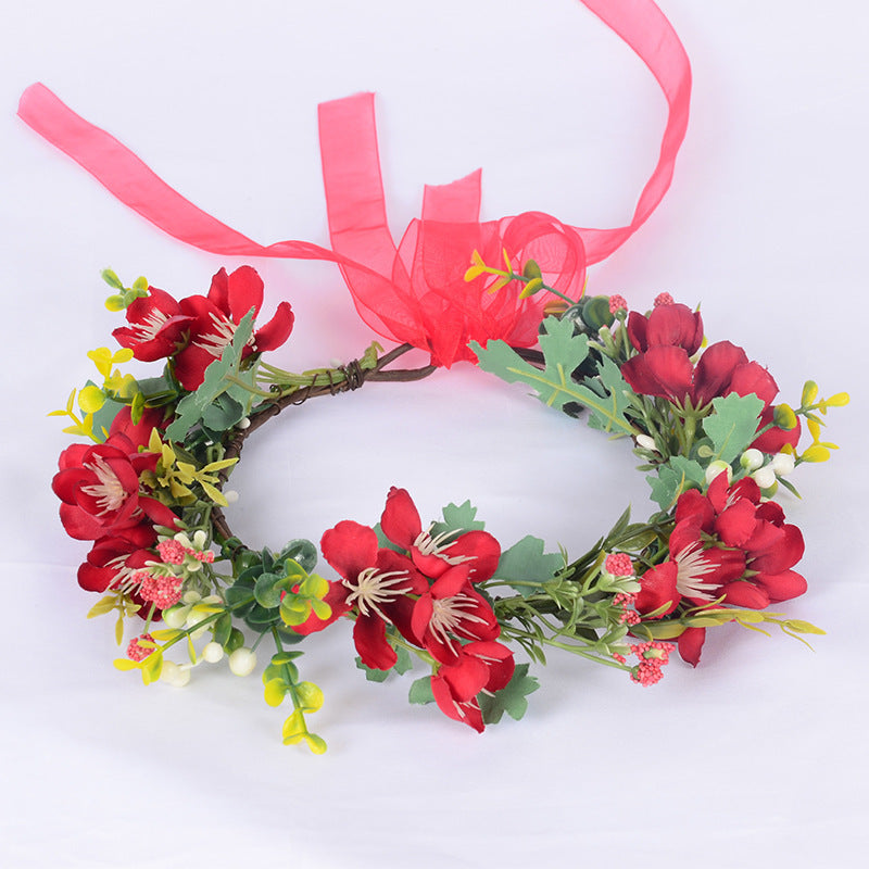 Handmade Romantic Artificial Flower Crown Headband for Bridal and Festival Bowlift