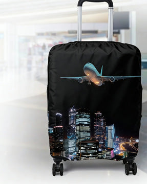 Unisex expandable suitcase cover with cat pattern, elastic protective material and zipper Bowlift