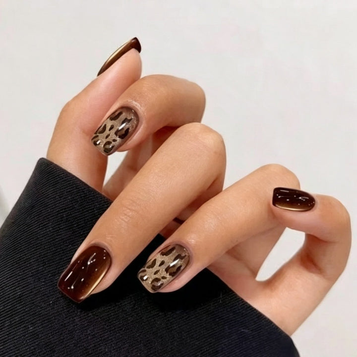 Stylish Animal Print Press-On Nails Bowlift