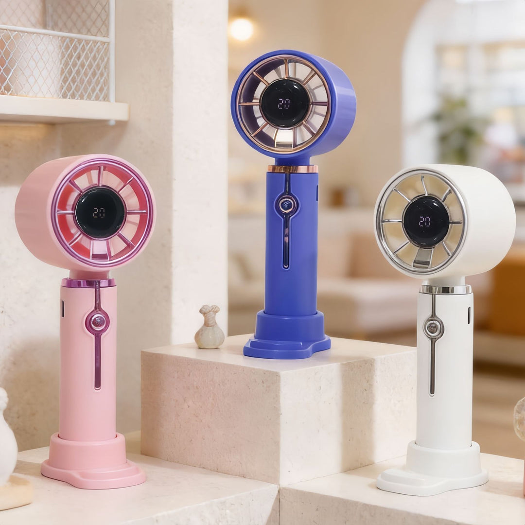 Women Portable Hand Fan with Innovative Air Circulation Bowlift