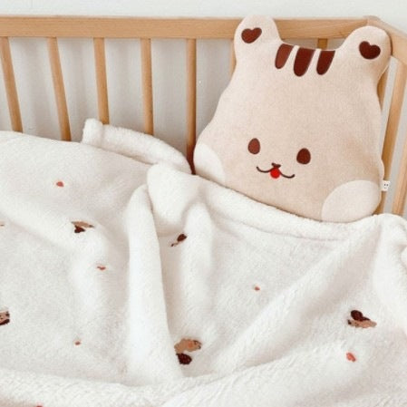 Soft Floral Embroidered Throw Blanket
