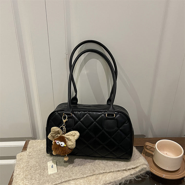 Quilted Faux Leather Handbag Bowlift